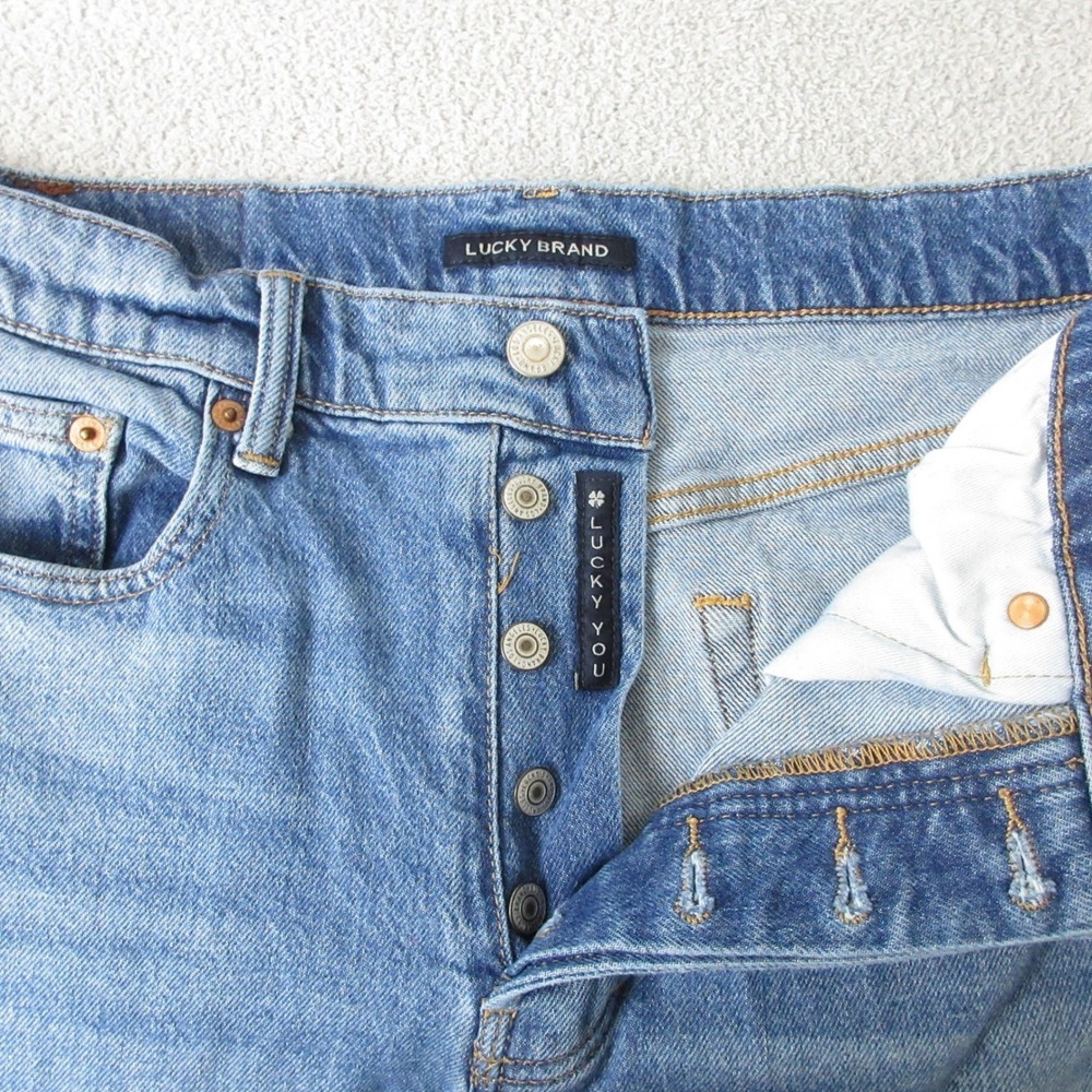 Lucky Brand High Rise 90s Loose Jeans Womens 10/30 Blue Button Fly Denim